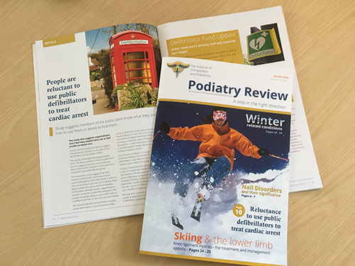 Podiatry review Winter 2018 cover and spread
